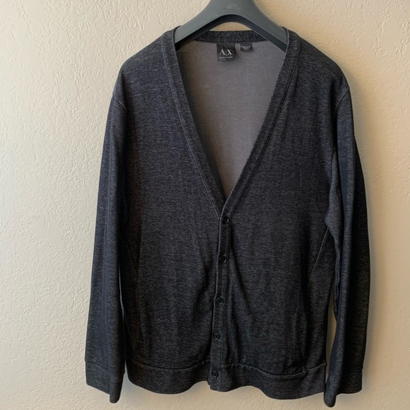 COPY - AX Armani Exchange Dark Grey Heather Cardigan - Picture 1 of 3
